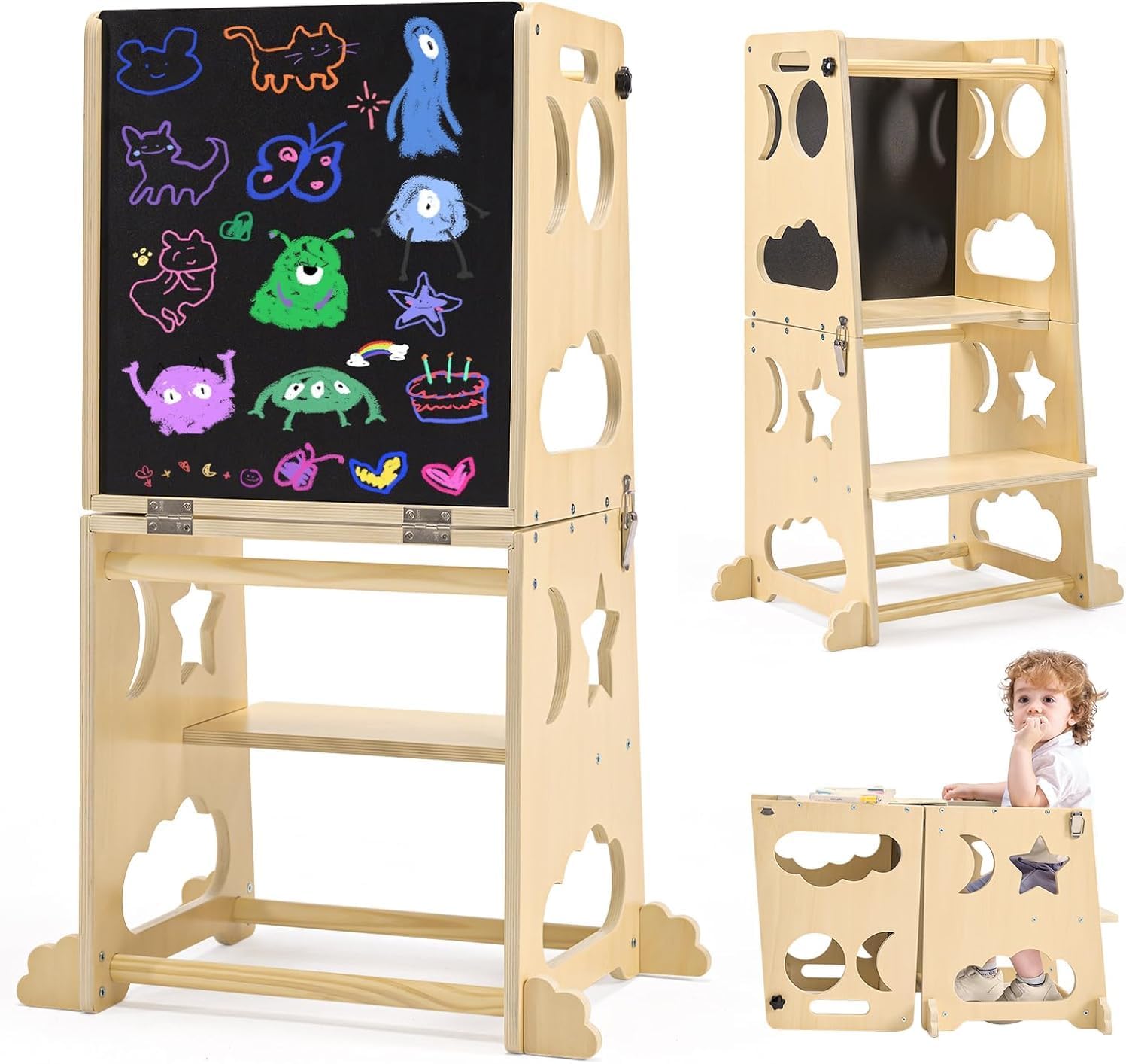 Toddler Learning Tower - Tour de cuisine pliable pour tout-petits,