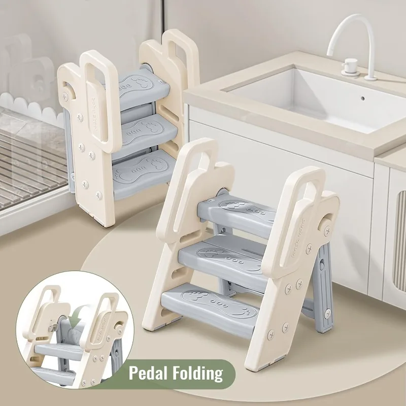 Toddler Learning Tower - Tabouret 3 marches avec poignées antidérapant