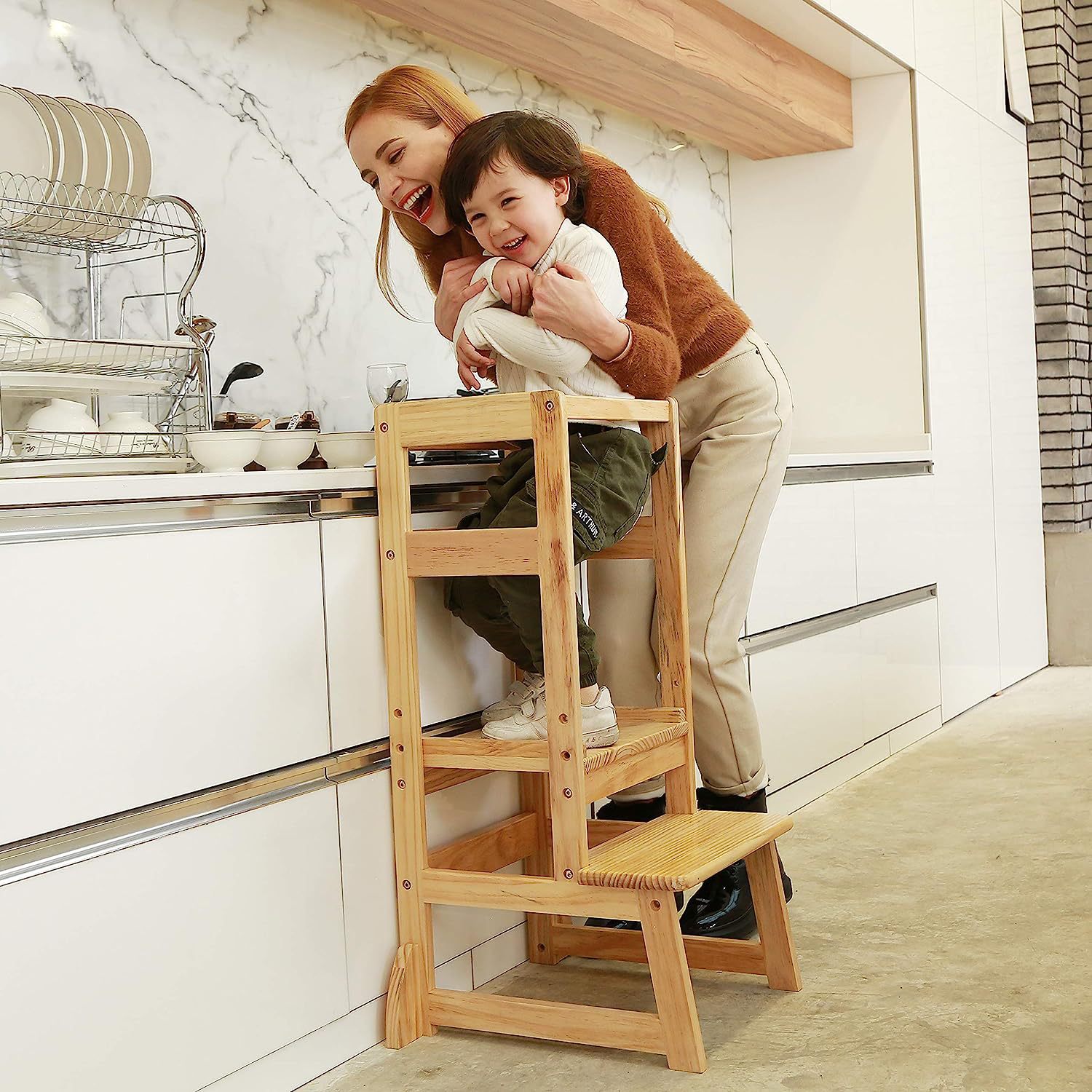 Toddler Learning Tower - Tabouret d'apprentissage réglable en hauteur pour