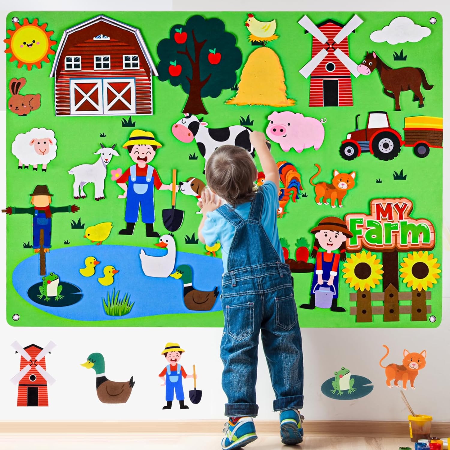 Animaux de ferme feutre histoi - Toddler Learning Tower avis et prix